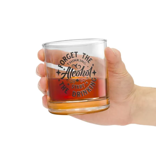 Discover Forget the Calories Alcohol Rocks Glass | 10oz Engraved Whiskey Tumbler