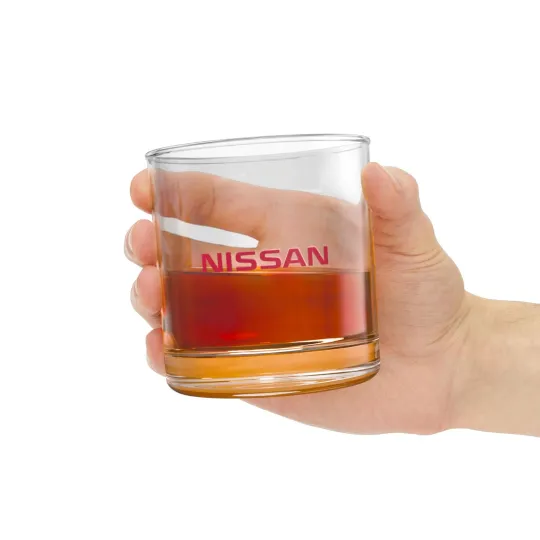 Discover For Nissan logo Rocks Glass | 10 oz Whiskey Tumbler