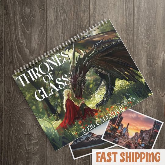 Discover Fae Warrior Fantasy Calendar 2026, Assassin Princess Aesthetic Desktop Calendar, Glass Kingdom Inspired Desk Decor, Fantasy Book Lover Gift