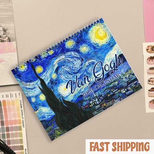 Discover Van Gogh Calendar 2025, Famous Art Wall Calendar, Starry Night Sunflowers Painting Calendar, Fine Art Lover Gift, Home Office Decor