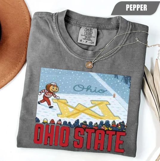 Discover Brutus Ohio State Snow Fan Football Comfort T-Shirt, Erase The M Ohio State Rivalry, Funny Brutus vs Michigan Game Day Shirt