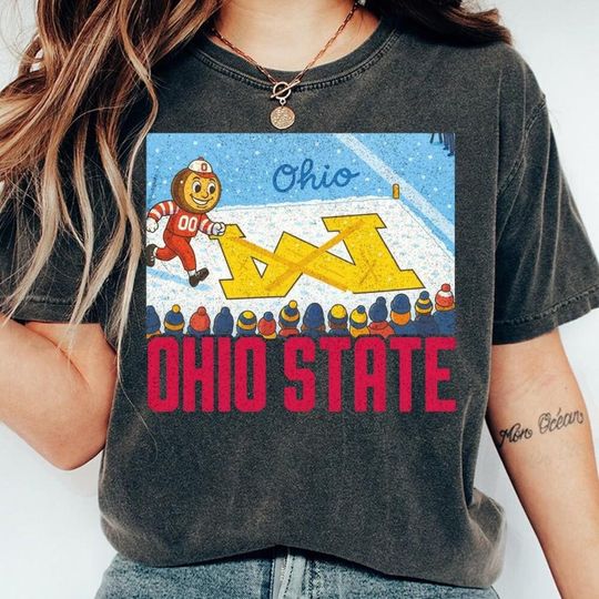 Discover Brutus Buckeye Ohio State Football T-Shirt, Snow Game Day Tee, Erase The M, Rivalry Fan Gift