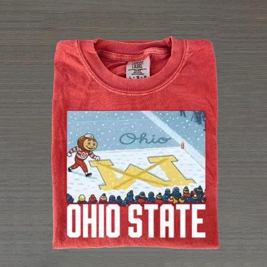 Discover Brutus Ohio State Snow Shirt, Ohio vs Michigan Brutus Crossing Out M, Comfort Color Erase The M Tee, Buckeye Fan Gift