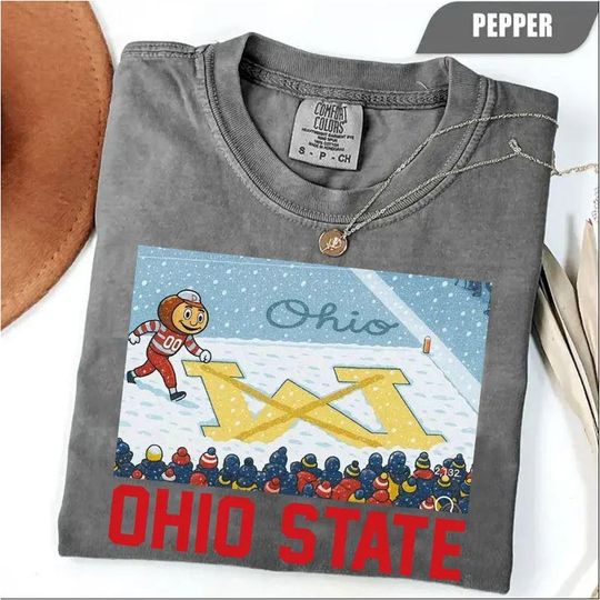 Discover Brutus Ohio State Snow Fan Football Comfort T-Shirt, Erase The M Ohio State Rivalry, Funny Brutus vs Michigan Game Day Shirt