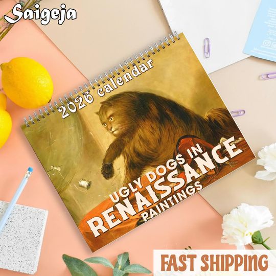 Funny Ugly Cat Calendar 2026, Funny Wall Calendar, Ugly Cat Meme Calendar, Troll Cat Gift, Friends and Office Decor