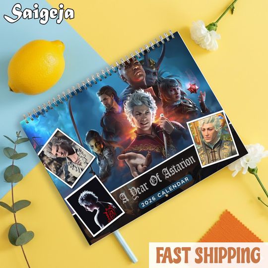 Discover A Year Of Astarion Calendar 2026, Gaming Lover Gift, Friends and Office Decor