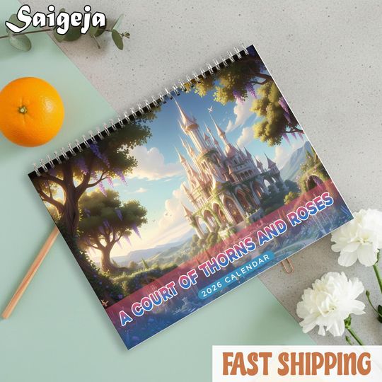 Discover Fantasy Fae Court Calendar 2026, Romantasy Book Lover Gift, Throne & Roses Inspired Wall Art, Monthly Planner for Her