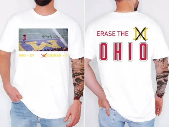 Discover Ohio State Snow Fan T-Shirt Ohio State Rivalry Football T-Shirt Double Sided T-Shirt