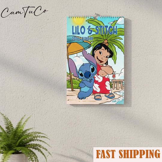 Discover Stitch Calendar 2026, Lilo And Stitch Disne Wall Calendar, Home And Office Decor, Stitch 12 Month Calendar