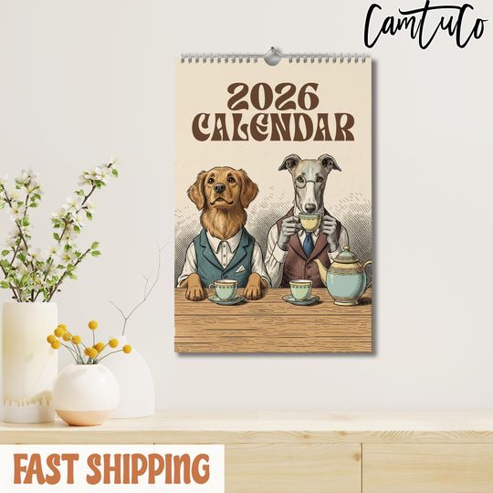 Dog 2026 Calendar, A Year of Dog Calendar, Funny Dog, Home Decor, Gift for Dog Lovers