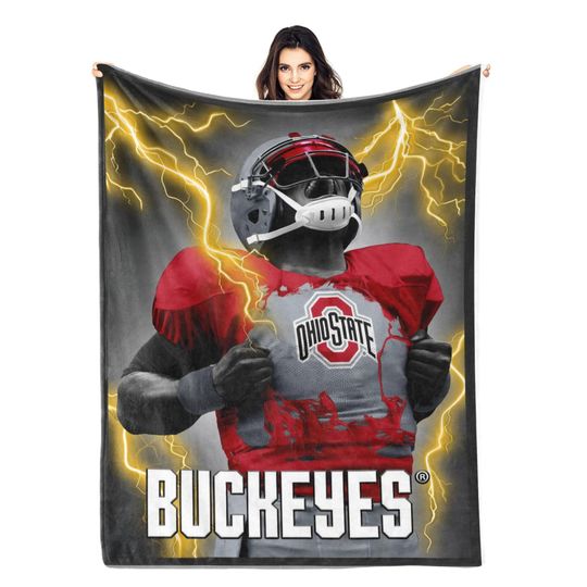 Discover Ohio State Buckeyes Blanket, Funny OSU Theme, OSU Football Fan Gift, Cozy Game Day Blanket, College Sports Merch, Go Buckeyes Throw