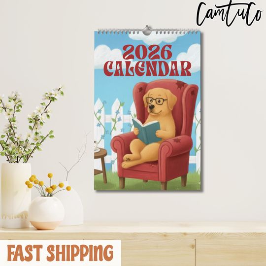 Dog Wall Calendar, A Year of Dog Calendar, Funny Dog, Home And Office Decor, Gift for Dog Lovers