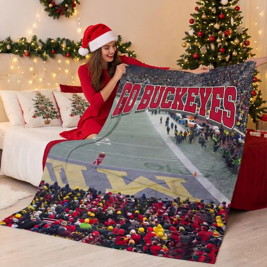 Discover Ohio State Buckeyes Blanket, Ohio Funny, OSU Football Fan Gift, Cozy Game Day Blanket, College Sports Merch, Go Buckeyes Throw