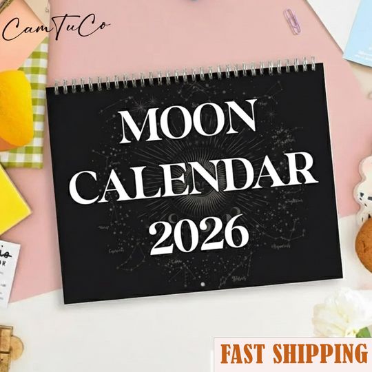 Discover Moon Calendar 2026, Moon 12 Months Wall Calendar, Friends and Office Decor