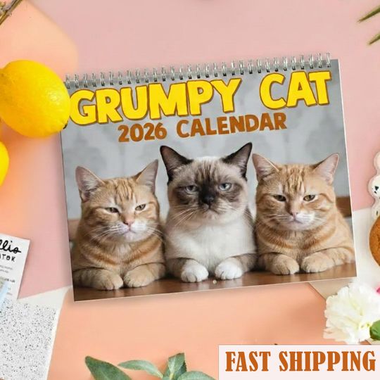 Discover Grumpy Cat Calendar 2026, Home and Office Decor, Cat Mom Gifts, Cat Lover