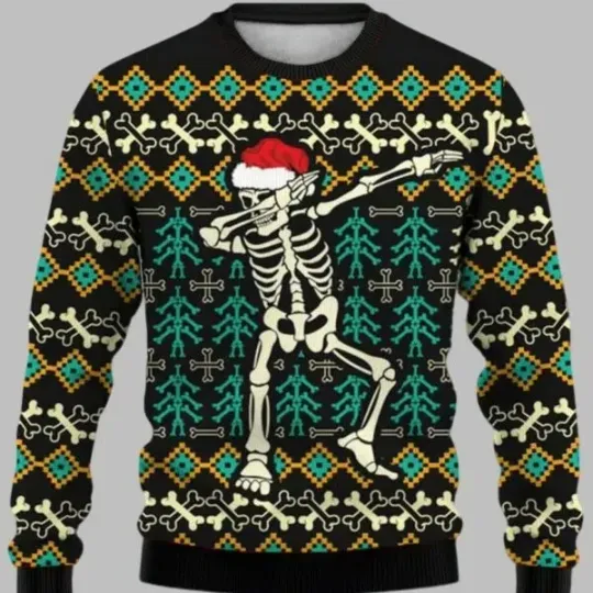 Discover Skull Dabbing Ugly Christmas Sweater