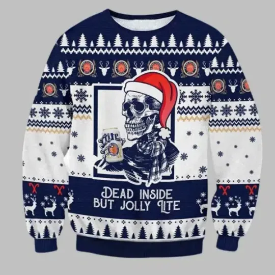 Discover Miller Lite Dead Inside Ugly Christmas Sweater