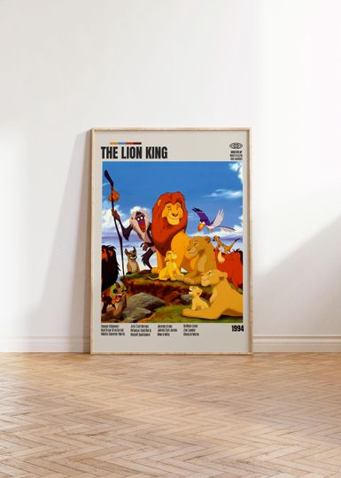Discover The Lion King Poster - Minimalist Vintage Art Print - Retro Movie Poster - Mid Century Modern Wall Decor