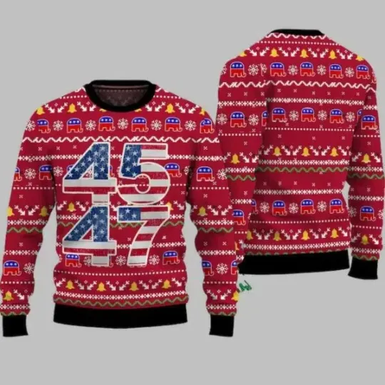 Discover Trump 45 47 Ugly Christmas Sweater