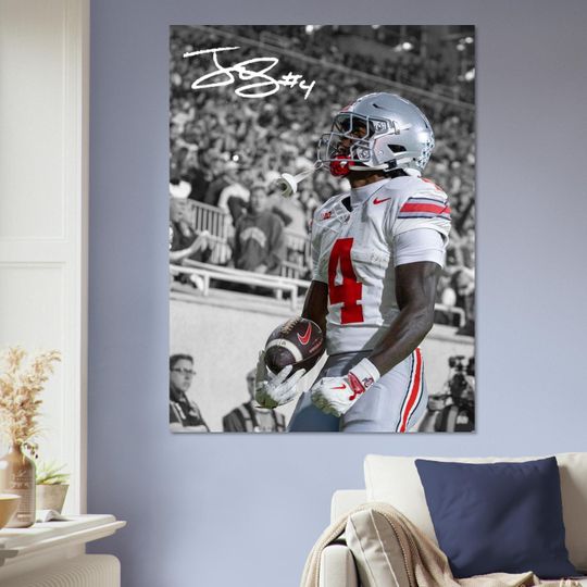 Discover Jeremiah Smith Ohio State Poster  Buckeyes Football Art Print  OSU Wide Receiver Decor