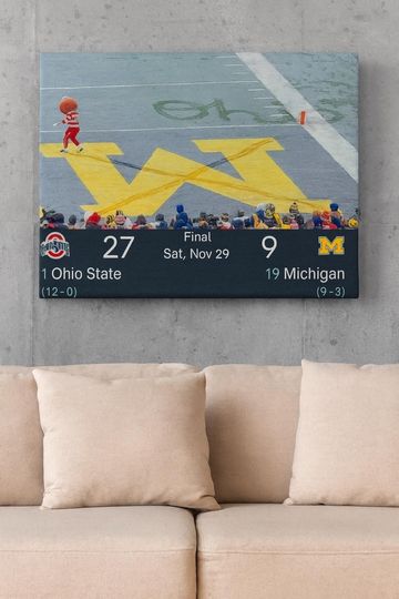 Discover Brutus Buckeye Canvas Wall Art  OSU vs Michigan, Handmade Sports Decor