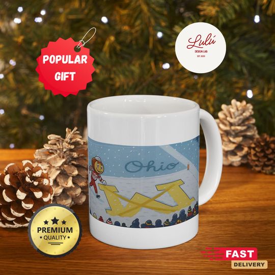 Discover Brutus Ohio State Snow Fan Football Mug, Gift for Fans, Brutus vs Michigan Game Day Mug Funny Buckeyee OI Snow Mug, Ohio State Rivalry