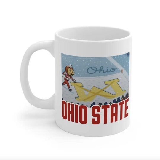 Brutus Snowy Game Day Mug, Ohio Team Winter Cup, Hot Cocoa Drinkware, Brutus Buckeye Snow Mug, Football Fan Gift, Sport Drinkware 11oz