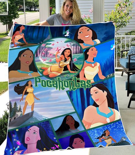 Disney Pocahontas Blanket  Flannel Couch Nap Blanket Bedding Valentine's Bedroom Birthday Child Gift