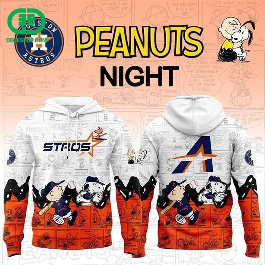 Snoop Houston Astros 75th Anniversary of Peanuts All Over Print 3D Hoodie