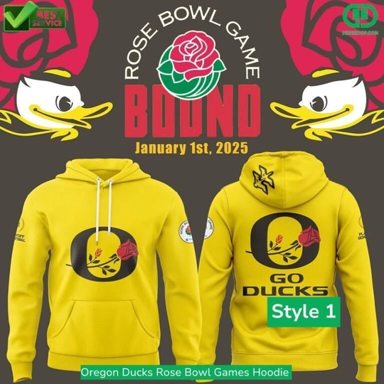 Oregon Rose Bowl Games Ducks All Over Print 3D Hoodie
