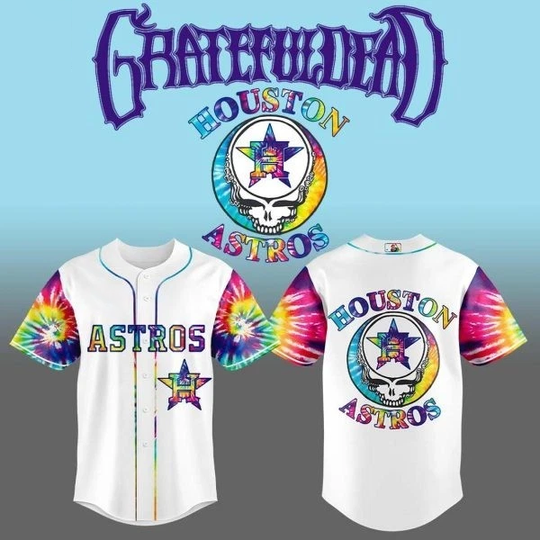 Houston Astros Grateful Dead 2025 Tour Dead-26 Company Baseball Jersey