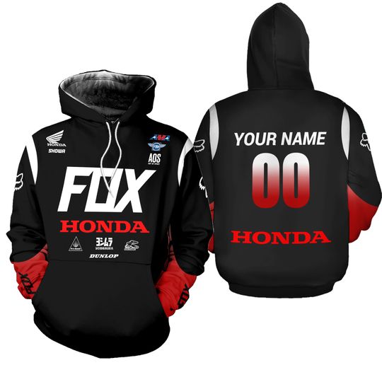 Custom Name Honda Racing 3D Lightweight Hoodie For Men