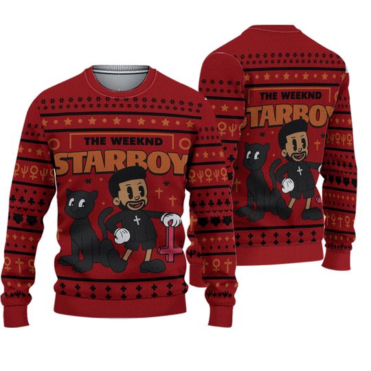 Weeknds Starboy Ugly Christmas Sweater Cartoon Character