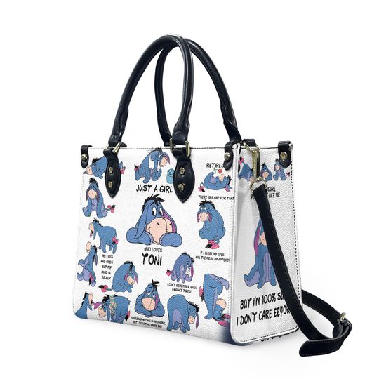 Personalized Eeyore Winnie the Pooh PU Leather Handbag, Eeyore Handbag, Eeyore Custom Leather Bag, Personalized Handbag, Gift For Mom