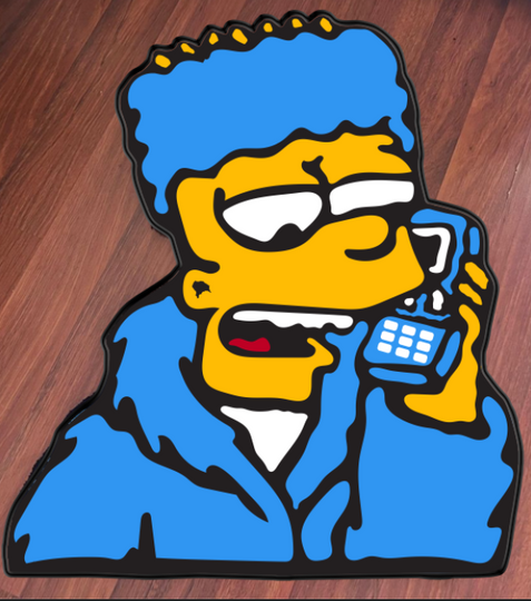 Blue Bart Simpsons  Tufted Rug - The Simpsons Tufted Custom Handmade Rug