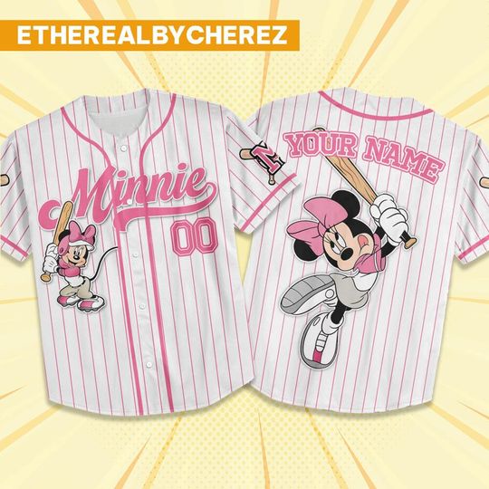 Discover Custom Disney Minnie Baseball, Custom Kids, Youth, Adult Disney Baseball Jersey Outfits, Minnie Birthday Jersey, Baseball Team, Gift for Kid