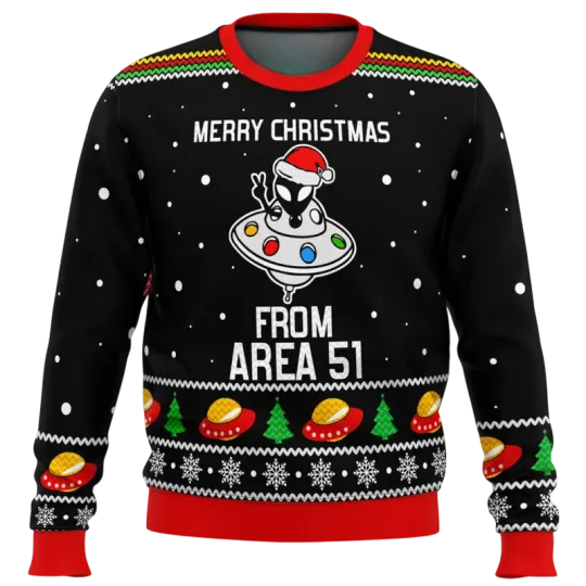 Discover Area 51 Aliens Ugly Christmas Sweater