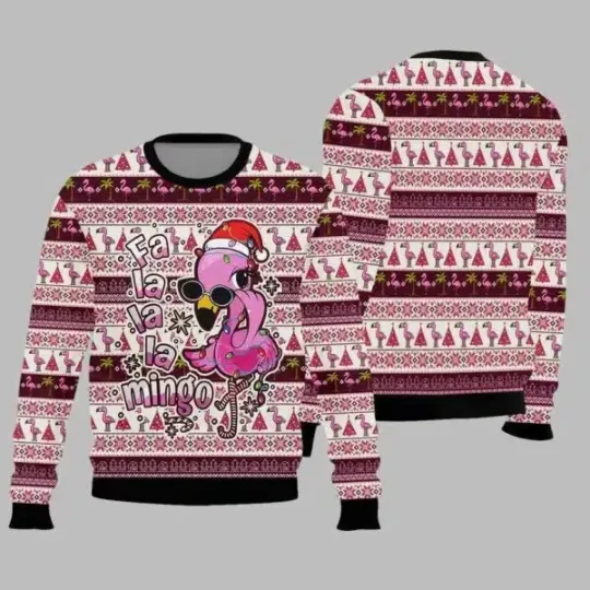 Discover Flamingo Fa La La Mingo Ugly Christmas Sweater