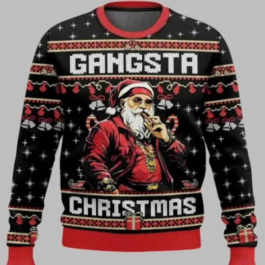 Discover Gangsta Christmas Ugly Christmas Sweater