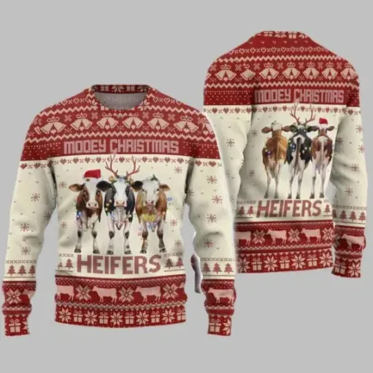 Discover Cow Mooey Christmas Heifers Ugly Christmas Sweater