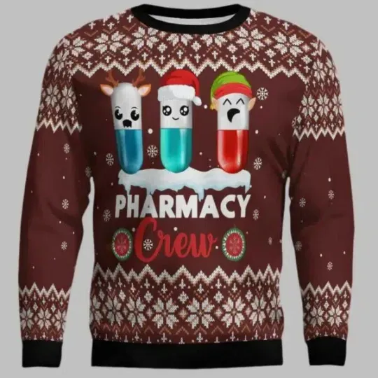 Discover Christmas Pharmacy Crew Ugly Christmas Sweater
