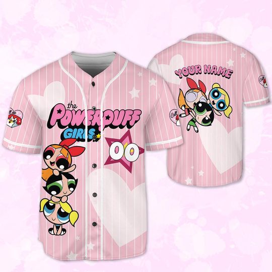 Discover Custom The Powerpuff Girls Characters Baseball Jersey, The Powerpuff Girls Shirt, Buttercup Birthday Gift, Disney Baseball Fan Lover Gift