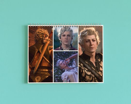 A Year Of Astarion 2026 Calendar, Fantasy Vampire Inspired Art Calendar, Male Elf Character Wall Calendar