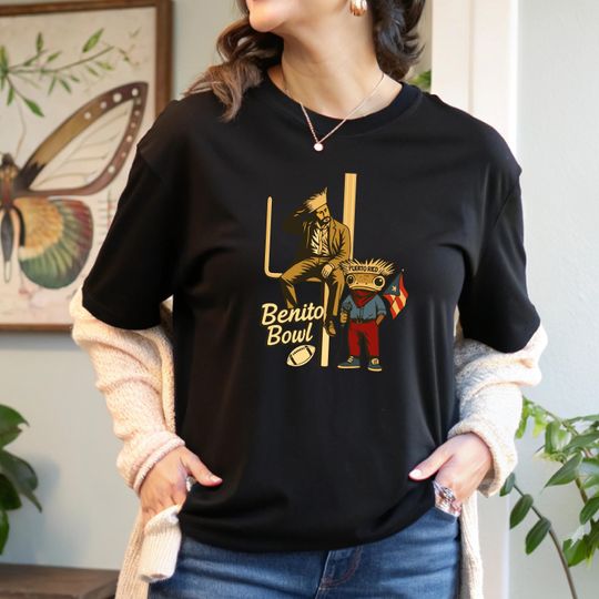 Discover Benito Bowl T-Shirt, Puerto Rico Football T-Shirt, Benito Bowl, Super Bowl, Bad Bunny T-Shirt, Retro Football T-Shirt
