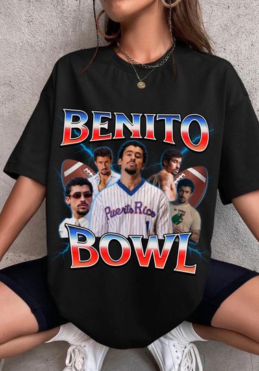 Discover Benito Bowl T-Shirt, Super Bowl 2026 Halftime Tee, Game Day Unisex Top, Puerto Rican Football Shirt