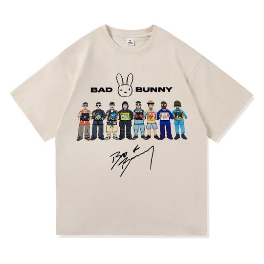 Discover Bad Bunny All Albums & Tours T-Shirt, 2016-2025 Music Fan Tee, Tour Merch Vintage Graphic Shirt