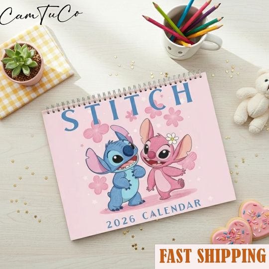 Discover Stitch Calendar 2026, Lilo And Stitch Wall Calendar, Valentine Gift, Holiday Gift, Home And Office Decor
