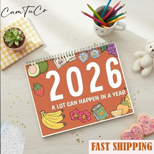 Discover A Lot Can Happen in a Year Calendar 2026, Inspirational Wall Calendar, Motivational Yearly Calendar, Positive Quote , Holiday Gift