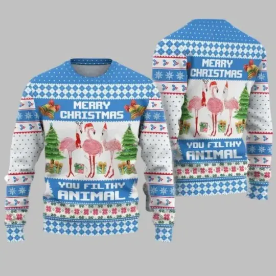 Discover Flamingo Merry Christmas You Filthy Animal Ugly Christmas