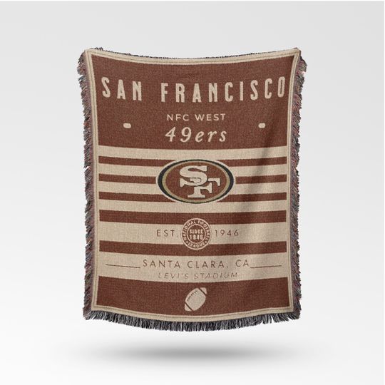 Vintage San Francisco 49ers Woven Blanket / Retro Football Throw / football Team Decor / Classic Football Fan Gift